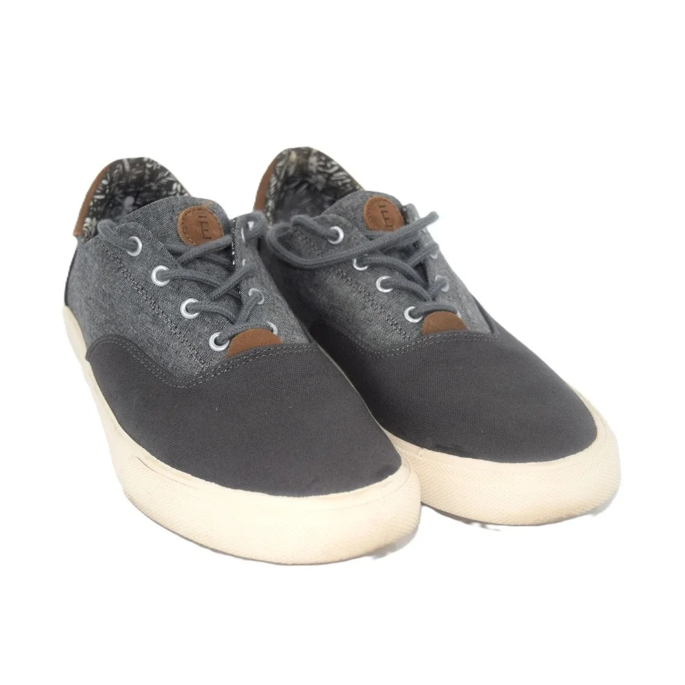 CREVO Mens Size 11‎ Gray Canvas Lace Up Casual Sneakers Shoes
